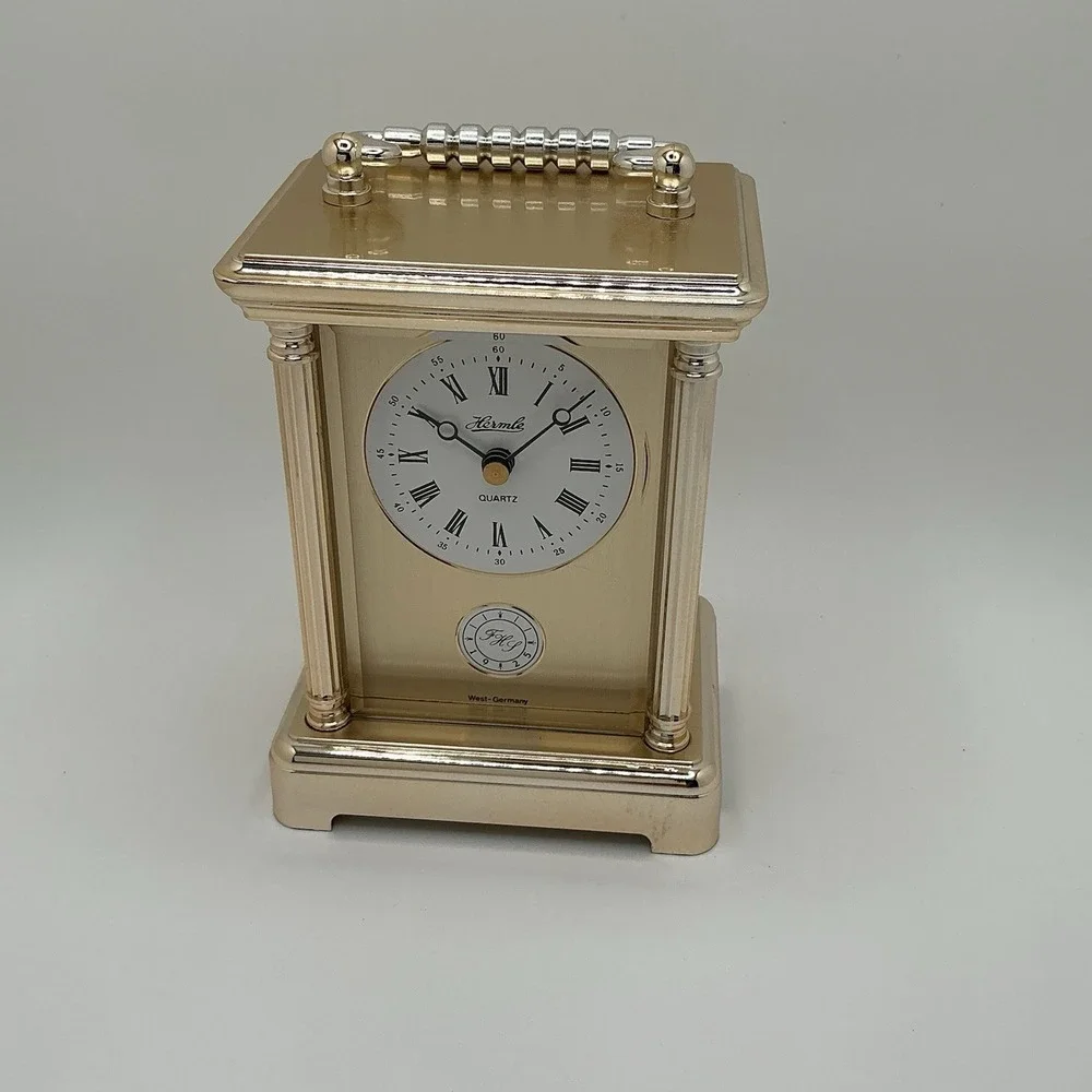 Vintage Style Table Mantel- silver Tone-Classic Decorative Timepiece